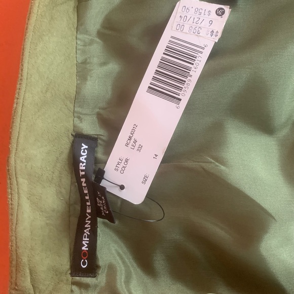 Green Suede skirt with tags, size 14, Ellen Tracy Saks - Picture 4 of 5